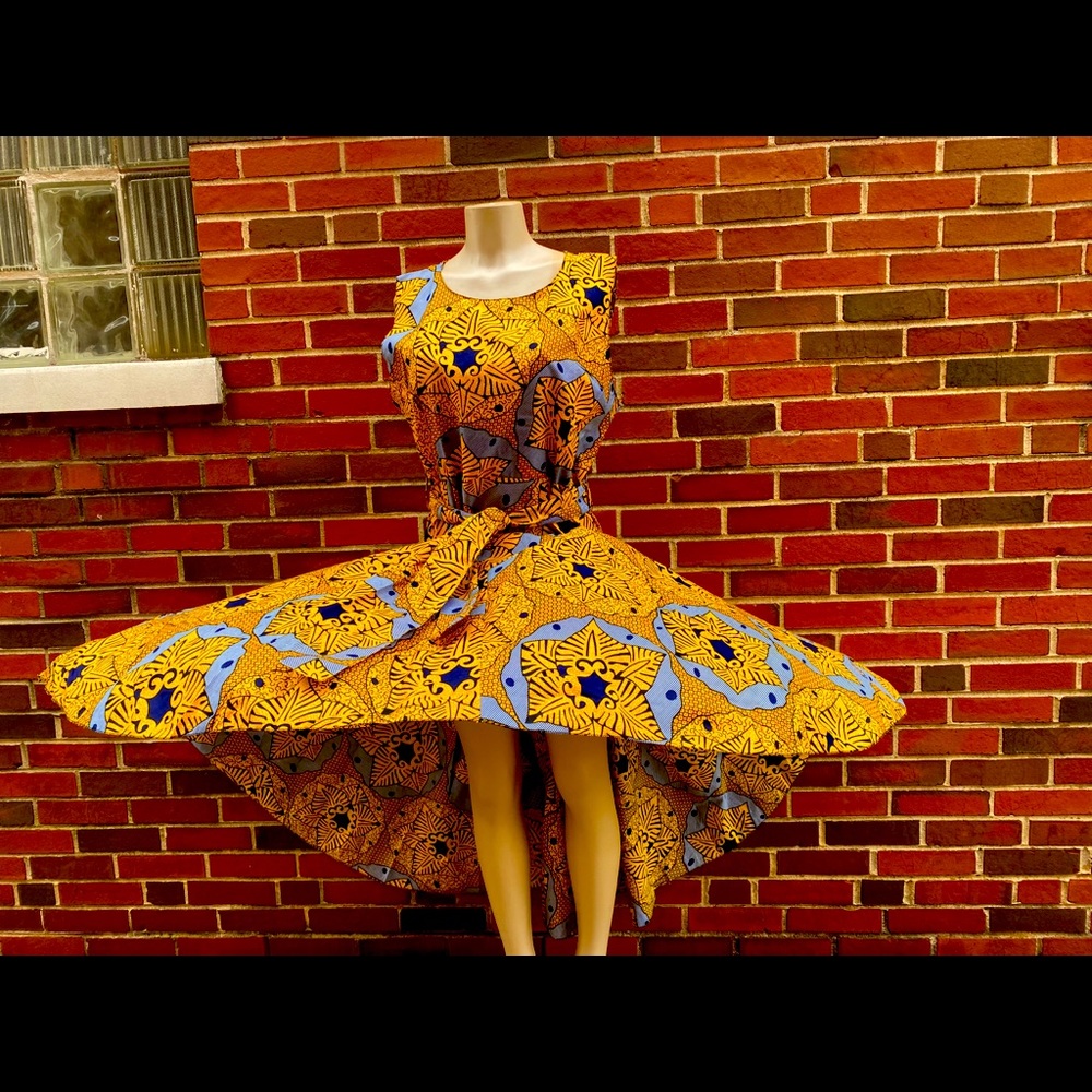 Hi lo African print dress